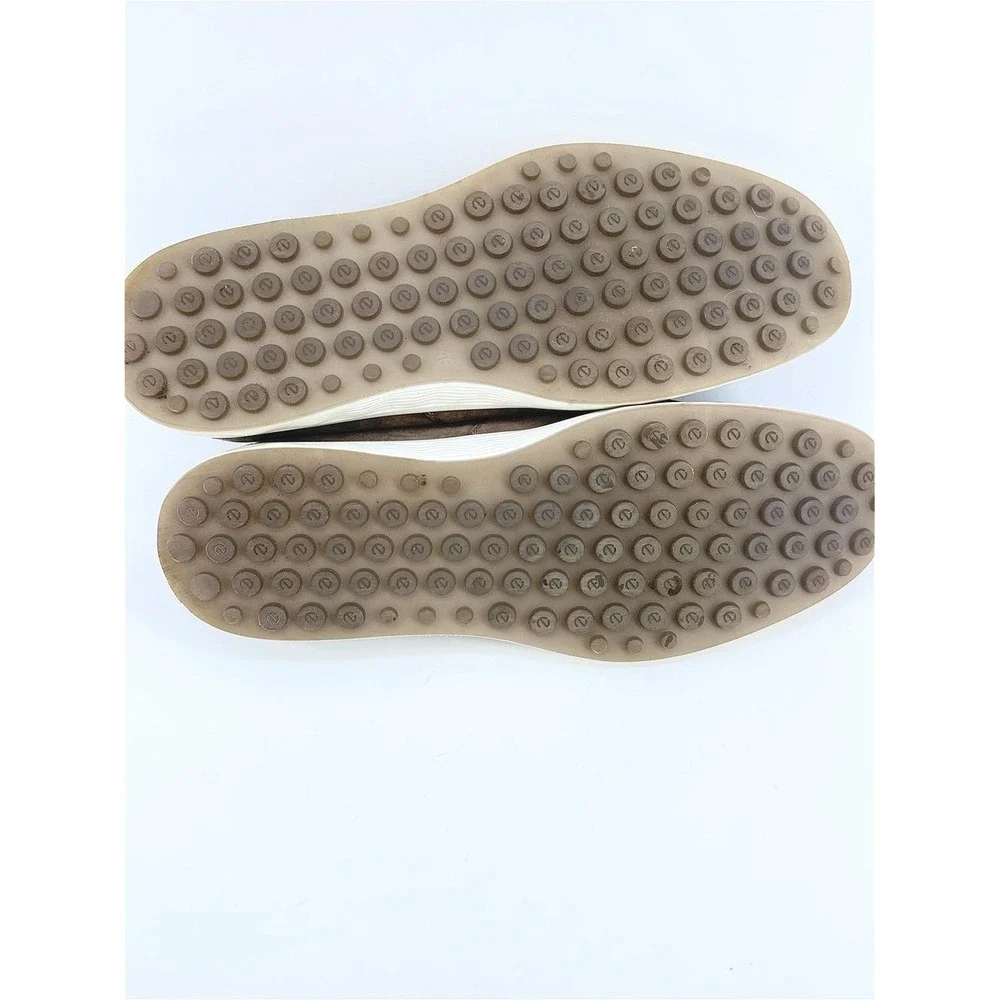 Ecco S-Lite Mens Taupe Nubuck Leather Perforated Slip On Loafers Size 46 12-12.5